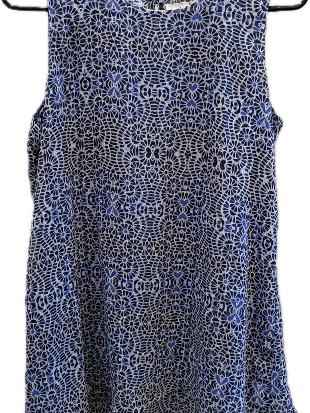 Fever Sz S Blue Patterned Sleeveless Blouse